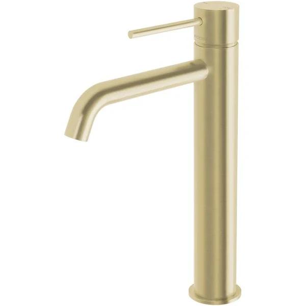 Phoenix Vivid Slimline Vessel Mixer Curved Outlet - Brushed Gold