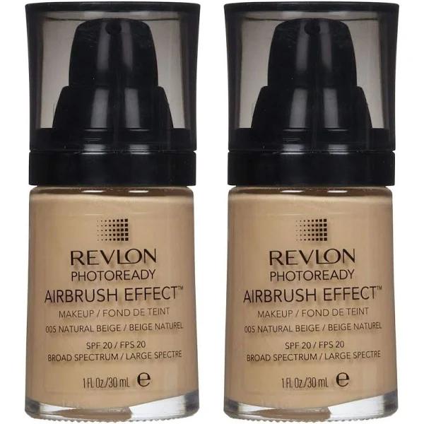 Revlon Photoready Airbrush Effect Makeup Foundation Natural Beige #005 (2 pack)