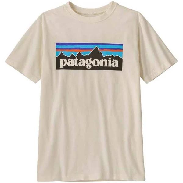 Patagonia Kids' Regenerative Organic Certified Cotton P-6 Logo T-Shirt - Undyed Natural / L