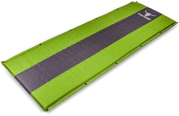 Pekynew Self Inflating Mattress Sleeping Mat Air Bed Camping Camp Hiking Joinable Single - Green