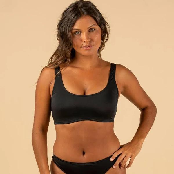 Decathlon - Olaian Crop Top Aurely Black With Removable Cups | Buy Online With AfterPay & Zip