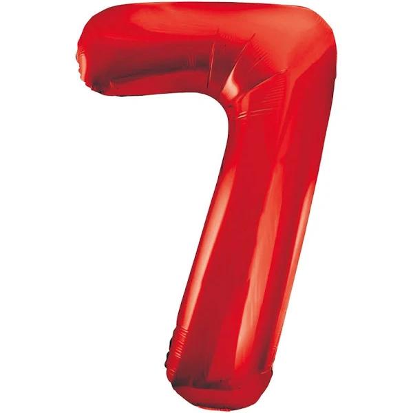 86cm Red 7 Number Foil Balloon