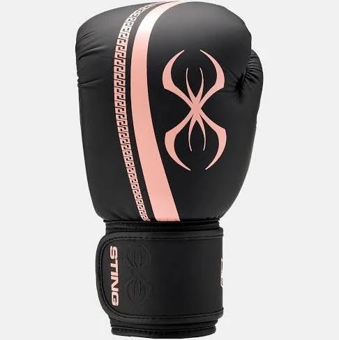 Sting Aurora Black/Peach Womens Boxing Gloves - 12oz