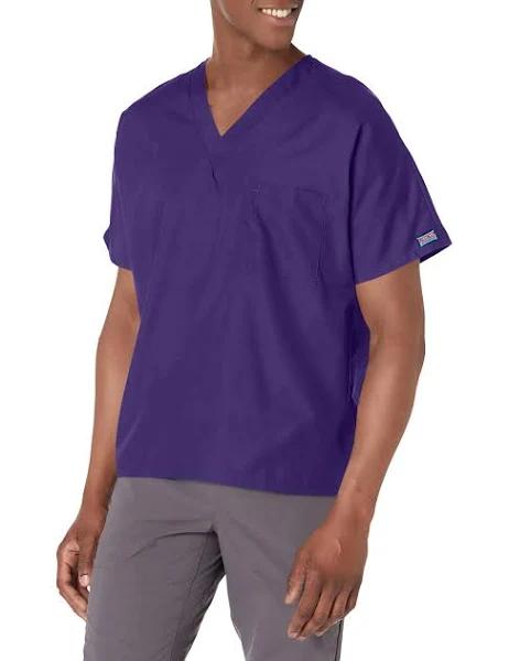 Cherokee Workwear 4777 Scrubs Top Unisex V-Neck Tunic. Grape