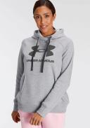 Under Armour Rival Logo Hoodie Grey Black Women - XL