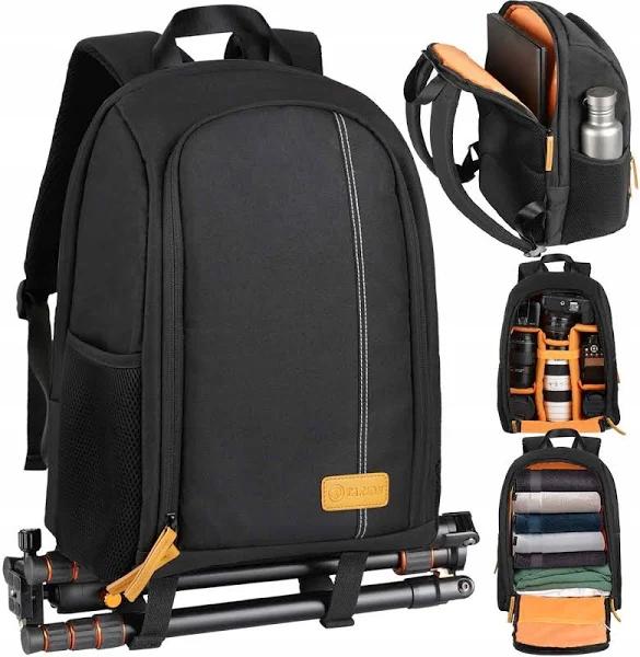 TARION Camera Backpack, Photography Backpack With Large Capacity, Padded Insert, 15'' Laptop Compartment, Professional Waterproof Camera Bag For