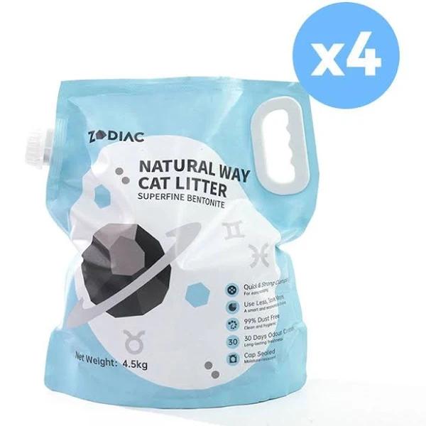 Zodiac Natural Way Superfine Bentonite Cat Litter 4x4.5kg | Petso AU