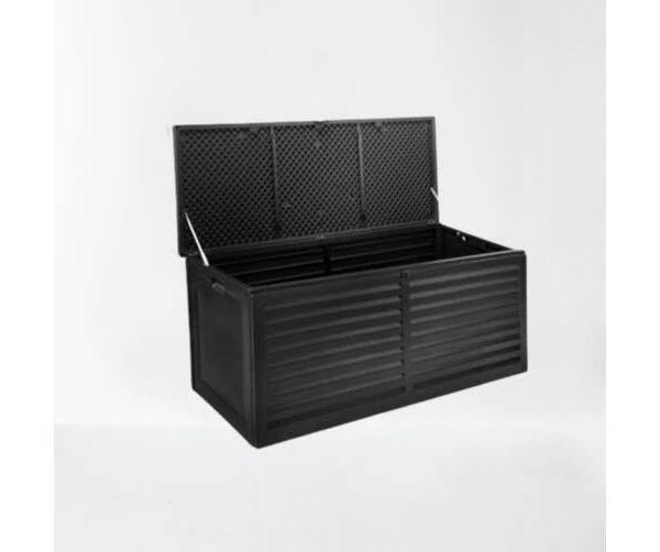 Outdoor Storage Box Bench Cabinet Container Garden Shed Deck Tool - 490L - Black