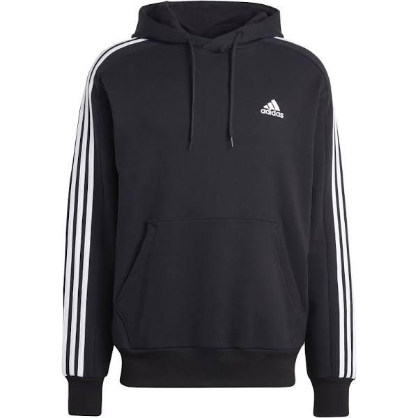 Adidas | Mens Essentials French Terry 3-Stripes Hoodie (Black/White) M