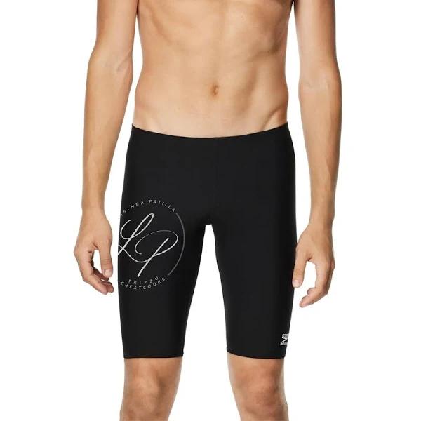 (32, Black) - Speedo Male Jammer Swimsuit - Endurance+ Polyester Solid