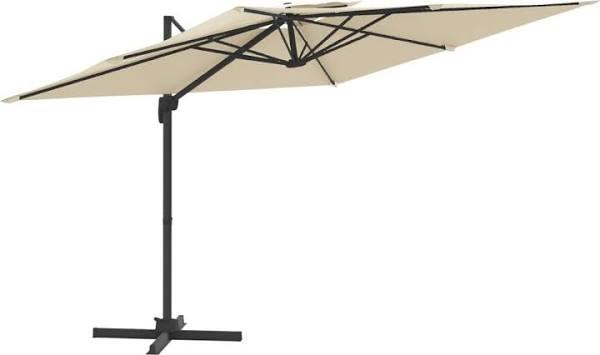 Double Top Cantilever Umbrella Sand White 300x300 cm