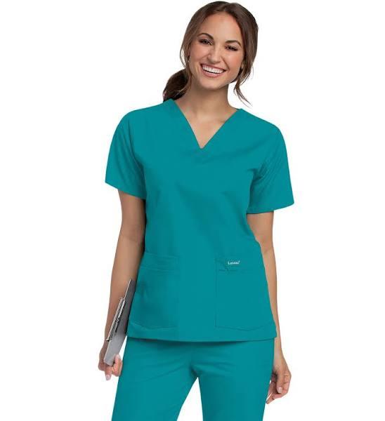 Landau Women's V Neck Tunic Scrub Top | Clothing