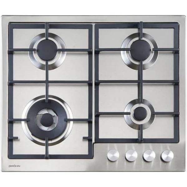 Brohn 60cm 4 Burner Gas Stainless Steel Cooktop BRGC6001SS