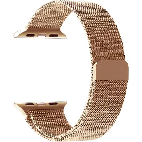 Apple Watch iWatch Band Series 7 SE 6 5 4 3 2 Magnetic Stainless Steel -Rose Gold