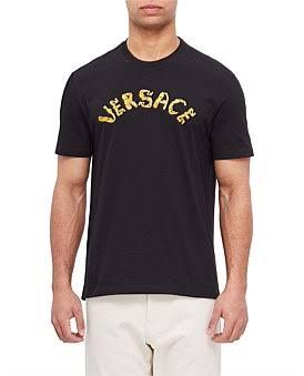 David Jones Versace Collection Versace Embroidery T-Shirt in Black, Size Small