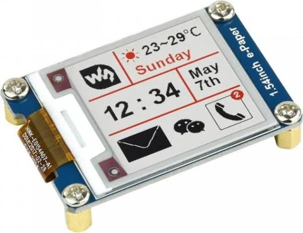 Waveshare 1.54 Inch E-Paper Display Module Kit E-Ink Electronic Paper Screen with Embedded Controller Red Black and White Three-color Display for