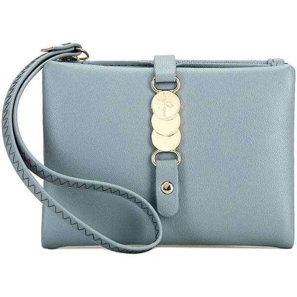 Nevenka Womens Wallets Small RFID Bifold Change Purse with Wrist Strap-Blue - AfterPay & zipPay Available