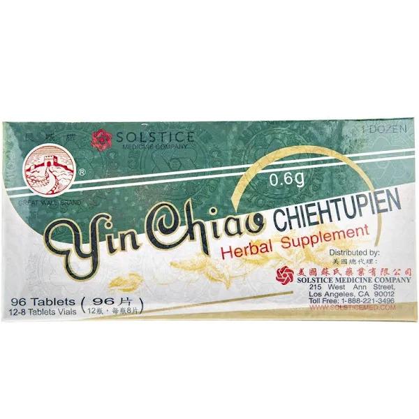 Great Wall Brand Yin Chiao Chieh Tu Pien Herbal Supplement 96 Tablets