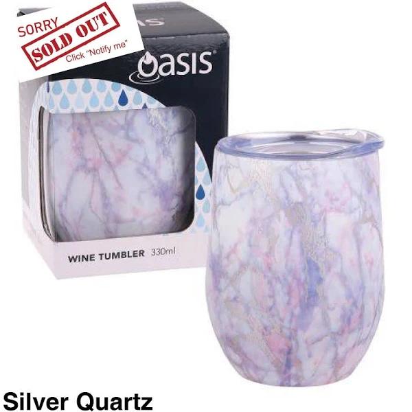 Oasis Insulated Wine Tumbler 330ml Gift Boxed Silver Quartz