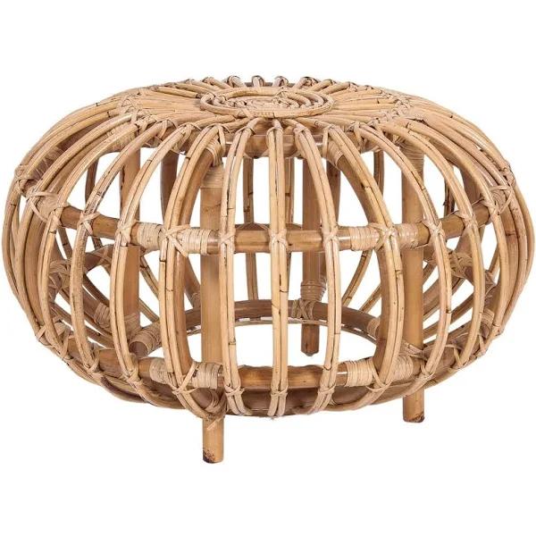 Mimosa 64cm Rattan Round Side Sofa End Table - Natural