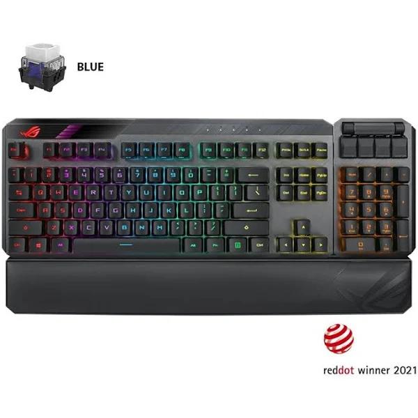 Asus MA02 ROG Claymore II/BL/US 80%/100% Gaming Mechanical Keyboard, ROG RX Optical Switches, Detachable