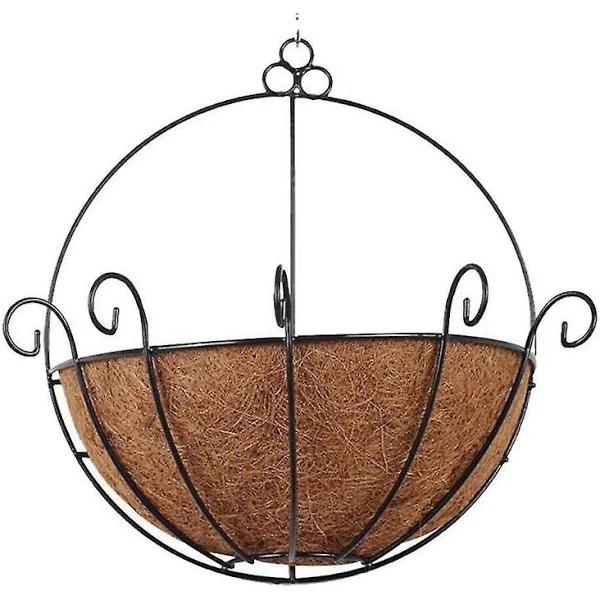 Wall-mounted Planter, Half Round Planter Basket Wall Hanging Planting Pot Outdoor Coconut Garden Decor