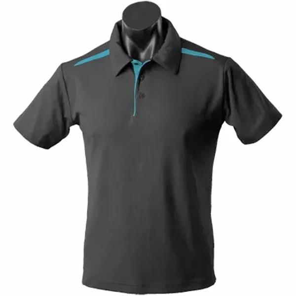 Aussie Pacific - Mens Paterson Polo Shirt - Black/Teal - L