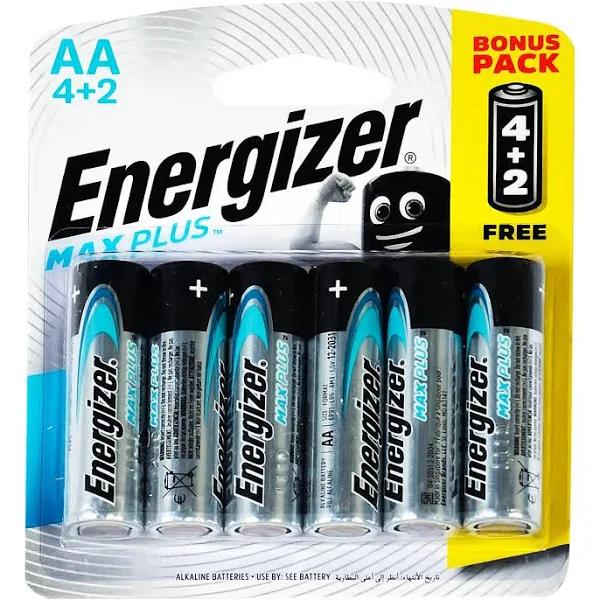 Energizer Max Plus AA Batteries 6 Pack