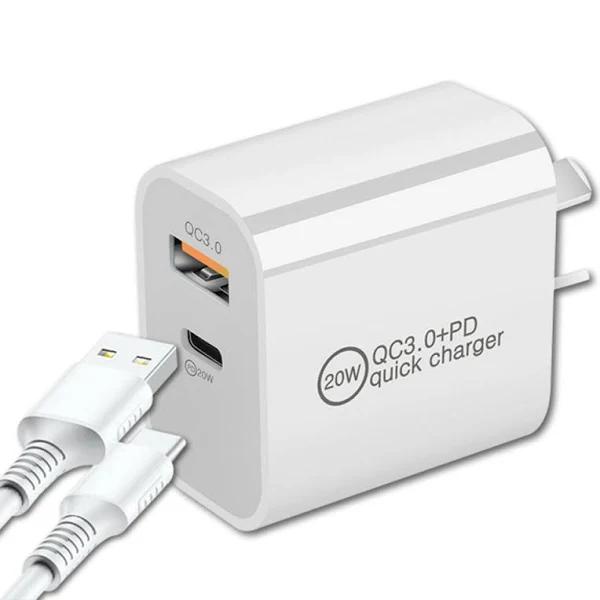 QC 3.0 20W PD Fast Charging Charger USB Type C Wall Adapter 2 Port AU Approved