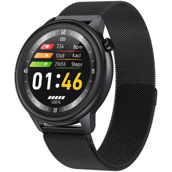 F81 Smart Body Temperature Monitoring Bracelet Blood Oxygen Breathing Rate Step Counter Sports Bracelet-3#-Black