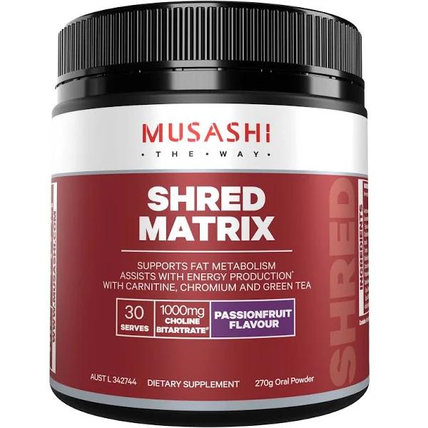 Musashi Shred Matrix Passionfruit 270g