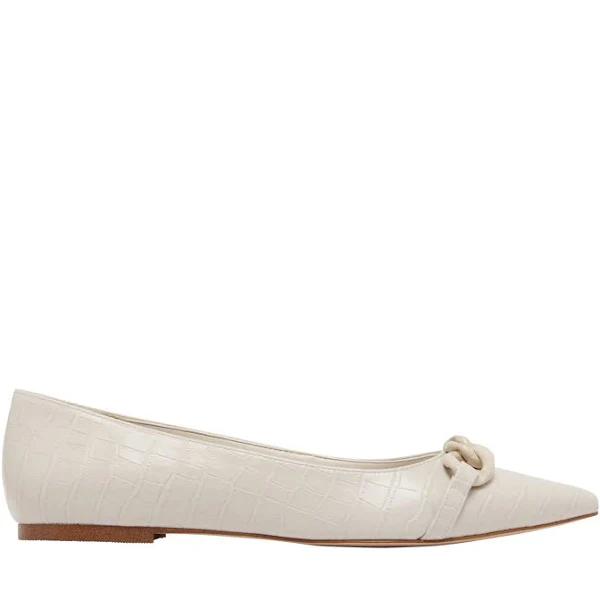 David Jones Nine West Brinks Flat in Ivory, Size 5 AU