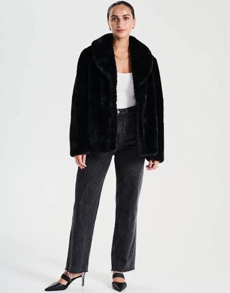 Ena Pelly Marni Faux Fur Jacket Black 10