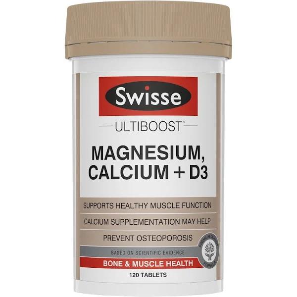 Swisse Ultiboost Magnesium Calcium + D3 120 Tablets