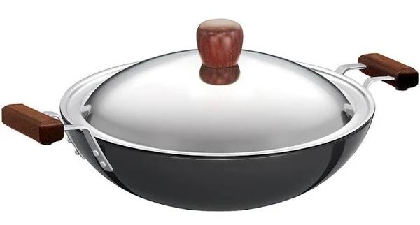 Futura Induction Compatible Hard Anodized Flat Bottom Deep Fry Pan / K