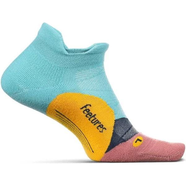 Feetures Elite Max Cushion No-Show Tab Socks Sea Ice Light Blue / L