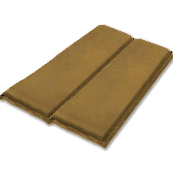 Bargene Double Self Inflating Mattress Sleeping Sedue Mat Air Bed Camping Camp Hiking Joinable - Beige