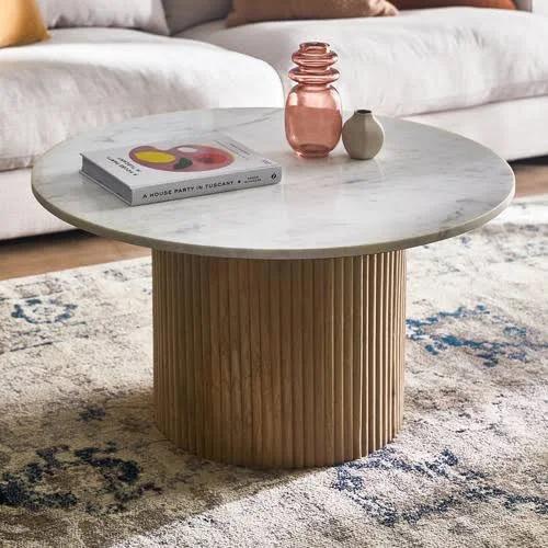 Anika Mango Wood & Marble Coffee Table - Temple & Webster - Pay with AfterPay or zipPay on Coffee Tables