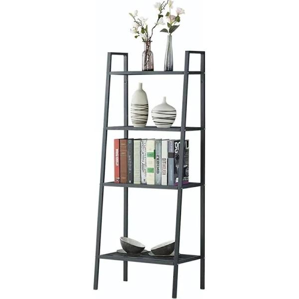 4 Tier Ladder Shelf Unit Bookshelf Bookcase Book Storage Display Rack Stand