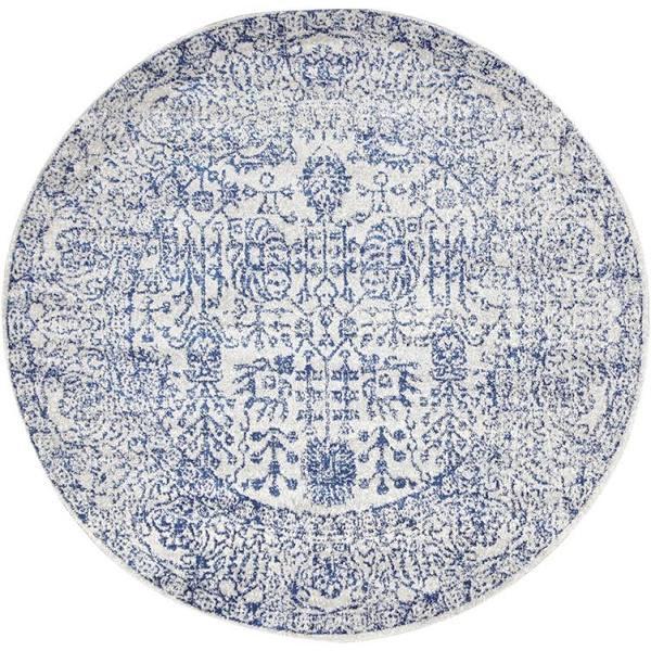 Evoke Frost Blue Transitional Round Rug 150 x 150cm