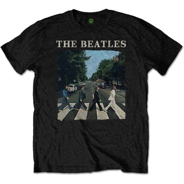 The Beatles Unisex Adult Abbey Road Logo T-Shirt Black L