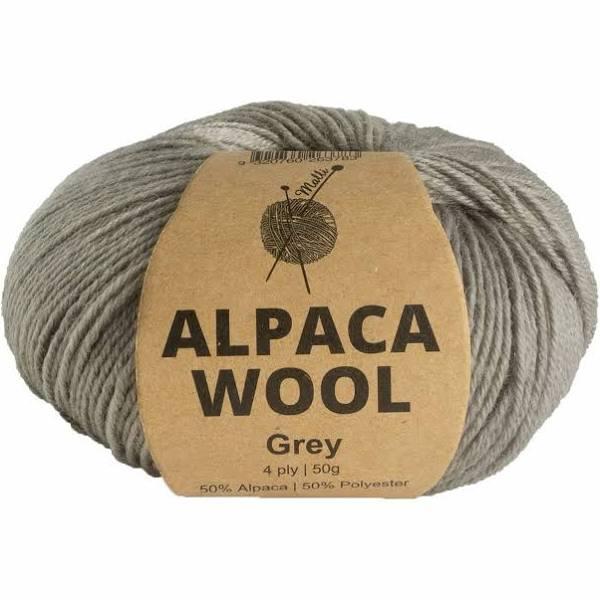 Malli Grey Alpaca Mix Yarn 50g