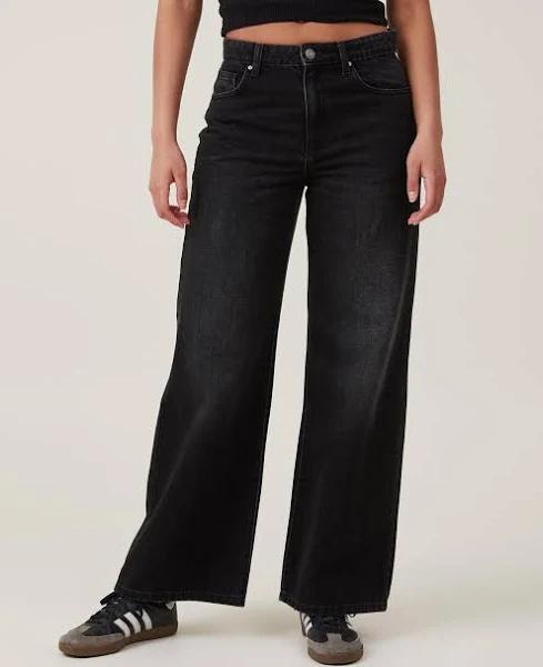 Cotton On - Women's Black Wide Leg - Relaxed Wide Leg Jeans - Size 10 at The Iconic