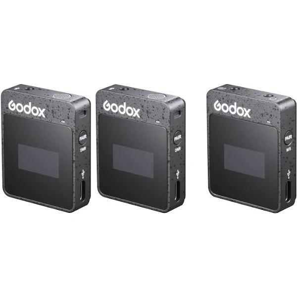 GODOX MoveLink II M2 Compact 2-Person Wireless Microphone System for Cameras & Smartphones, Black