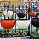 SOGA Red Small Hanging Resin Flower Pot Self Watering Basket Planter