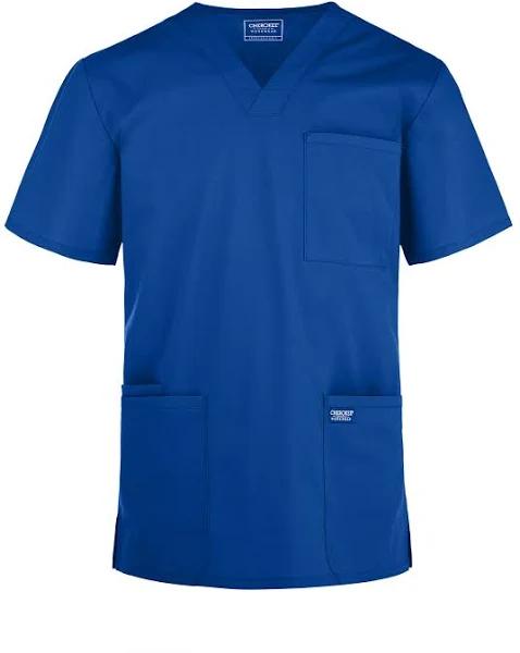 Cherokee Workwear Professionals Men's V-Neck Scrub Top - 3x - Royal