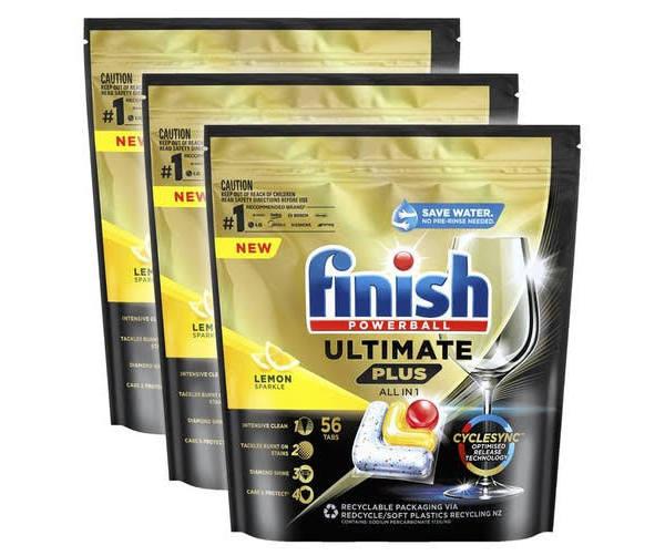 168pc Finish Powerball Ultimate Plus All In 1 Dishwashing Tablets Lemon Sparkle