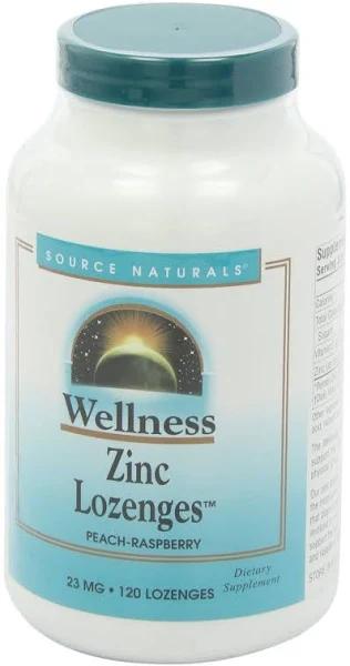 Source Naturals Wellness Zinc Lozenges Peach-Raspberry 23 MG 120