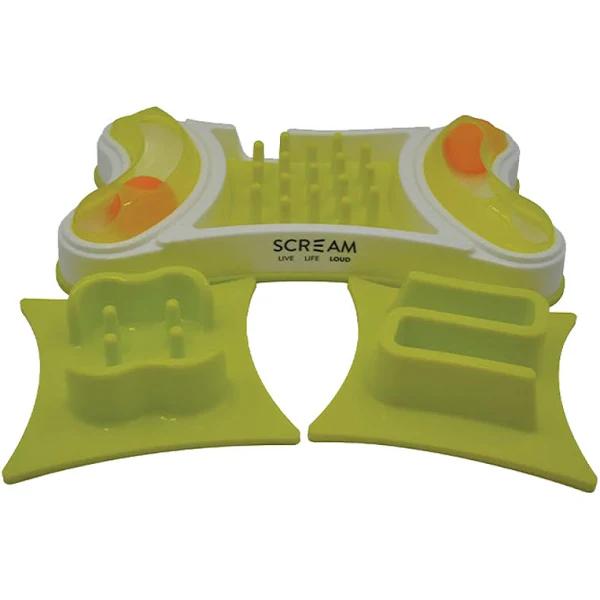 Scream 2 in 1 Interactive Cat Bowl Loud Green