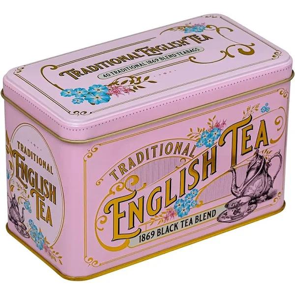 New English Teas - 1869 Black Tea Blend Victorian Rose 40 Tea Bag Tin